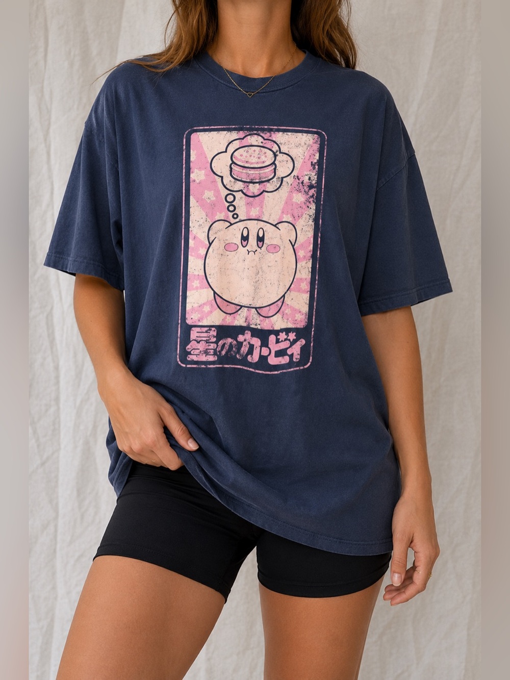 Nintendo Kirby Dream Land Graphic T-shirt Japanese Anime Kawaii Gamer Size XL